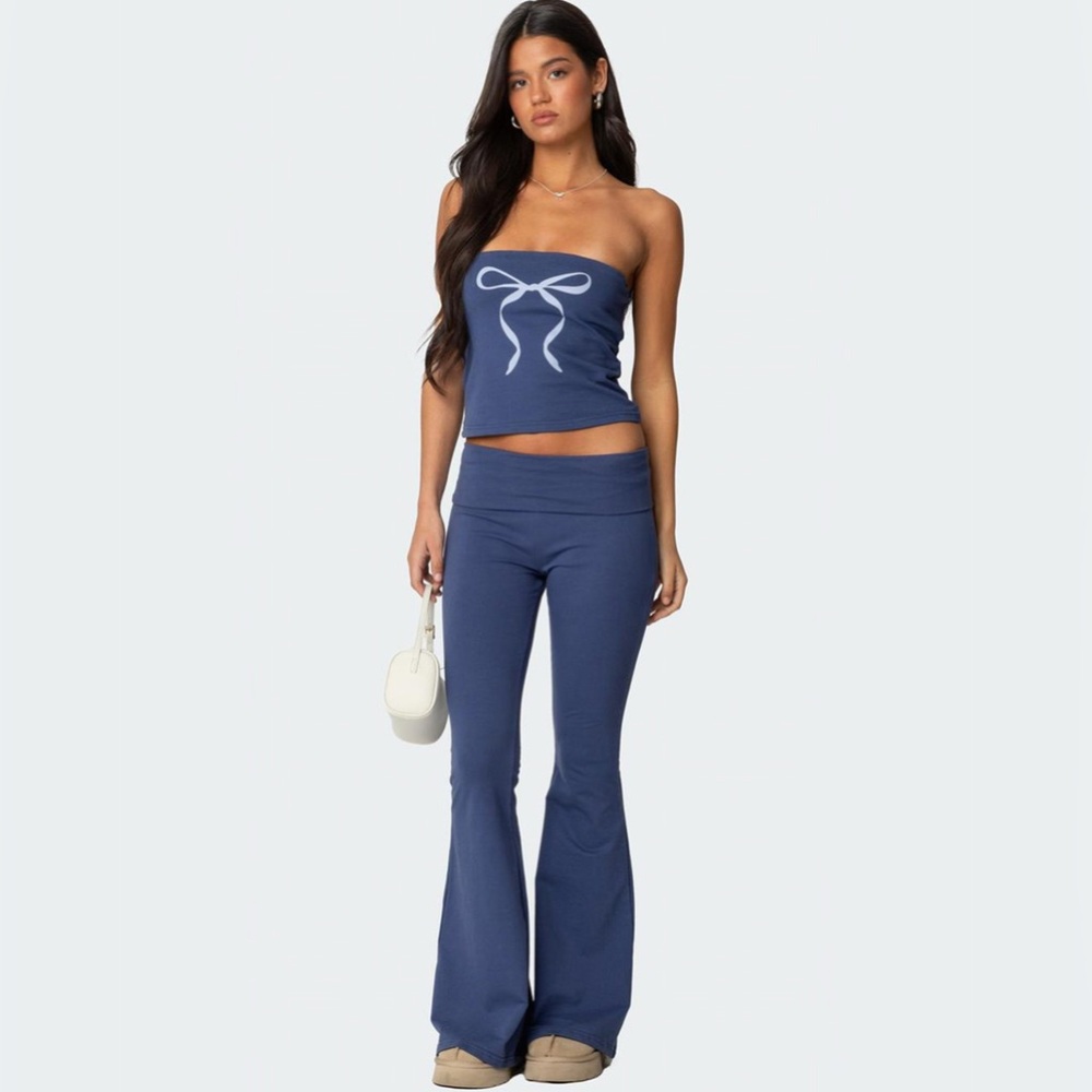 NWOT/NWT Edikted Aiyana bow tube top & fold over leggings